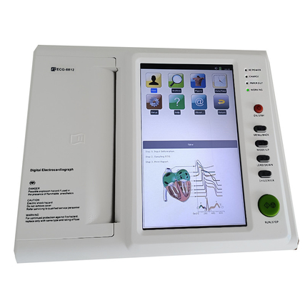 12 قناة مراقبة مخطط كهربية القلب EKG مسجل آلة تخطيط القلب مع محلل