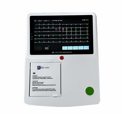 12 قناة رقمية ECG آلة عالية الدقة مع شاشة لمس أقطاب الأطراف