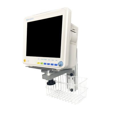 Height Adjustable White Wall Mount Bracket for Patient Monitor in Hospital Ward