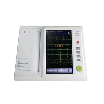 آلة ECG 12 قناة جهاز EKG المحمول المحمول مع شاشة لمس ملونة 10.2 "وبطارية مدمجة