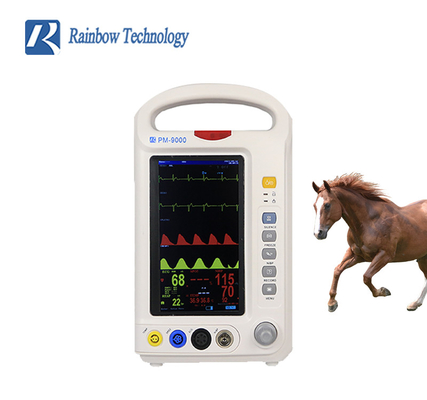 جهاز مراقبة معدل ضربات القلب البيطري خفيف الوزن 7 بوصة معدات مستشفى الحيوانات متعددة المعلمات