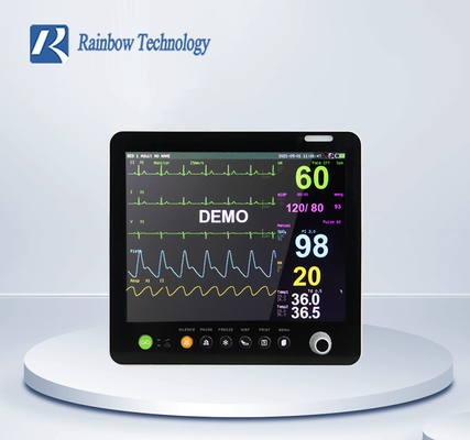 شاشة محمولة متعددة المعلمات TFT LCD بالألوان مقاس 15 بوصة لمراقبة العلامات الحيوية للمريض