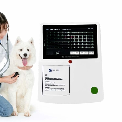 جهاز محمول باليد 12 يؤدي 3 قنوات جهاز تخطيط القلب البيطري لمستشفى الحيوانات الأليفة