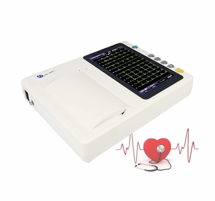 جهاز رسم القلب الكهربائي التحليلي السريري جهاز رسم القلب الكهربائي 6 قنوات 7 بوصة
