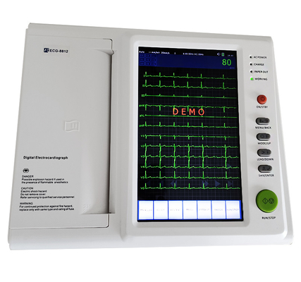 12 قناة مراقبة مخطط كهربية القلب EKG مسجل آلة تخطيط القلب مع محلل