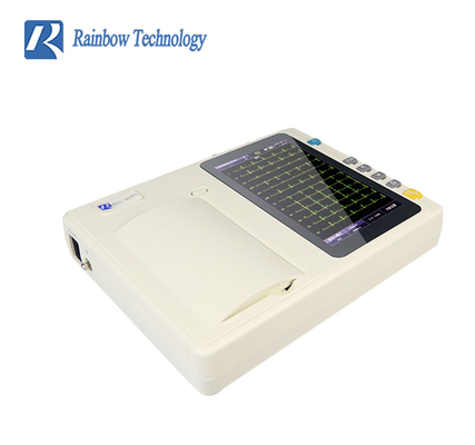 جهاز تحليل الشاشة اللمسية المحمول 6 قنوات ECG Monitor قابل لإعادة الشحن