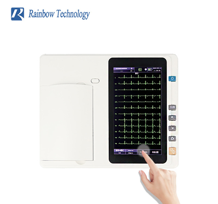 جهاز تحليل الشاشة اللمسية المحمول 6 قنوات ECG Monitor قابل لإعادة الشحن