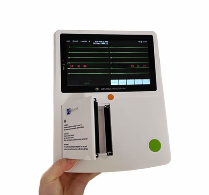 12 قناة رقمية ECG آلة عالية الدقة مع شاشة لمس أقطاب الأطراف