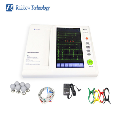 مستشفى 12 قناة آلة ECG ECG-8812 الشاشة اللمسية 12 الرصاص الكهرباء والقلب