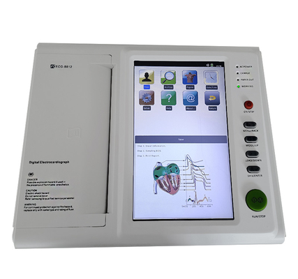 بيع ساخن 10 بوصة الشاشة اللمسة آلة ECG 12 يؤدي 12 قناة جهاز EKG