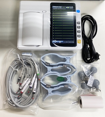 آلة التصوير الكهربائي للقلب 3/6 قناة طابعة حرارية عالية الدقة جهاز مراقبة ECG المحمول