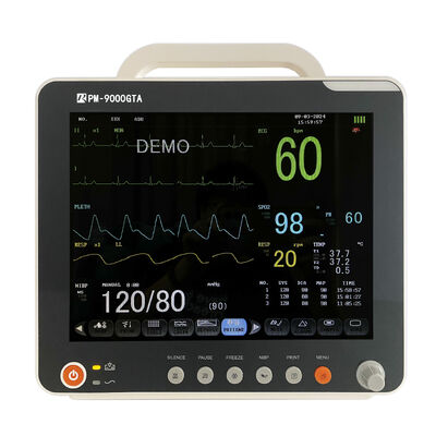 12.1 بوصة شاشة TFT متعددة المعلمات مراقبة المريض مع SpO2/ECG/PR/NIBP/TEMP/RESP لوحدة العناية المركزة في المستشفى