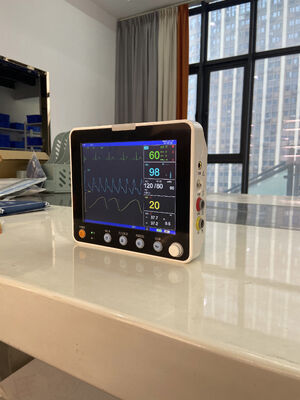 شاشة LCD ملونة مقاس 8 بوصات، 6 معلمات، جهاز مراقبة المريض للإسعافات الأولية في المستشفى