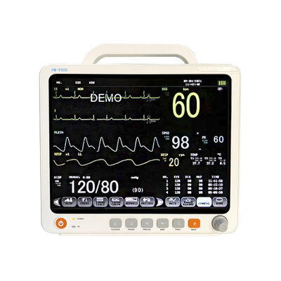 12شاشة لمسة بطول 1 بوصة ETCO2 وحدة مراقبة مريض متعددة المعلمات المحمولة لICU